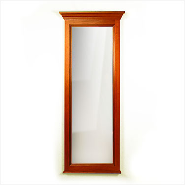 Colonial Wall Mounted Long Mirror with Head Moulding and Beading. Click to view a larger image.