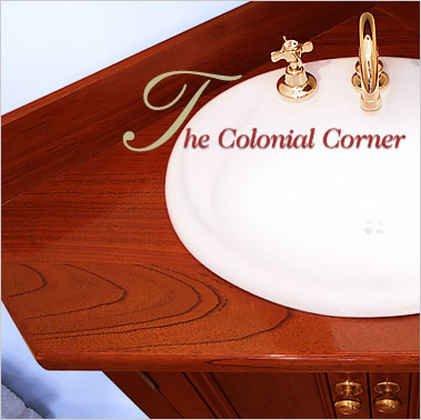 The Colonial Corner Timber Bathroom Vanity with Matching Shaving Cabinet is efficient and well thought yet large enough for many of your bathroom accessories. Click for more information.