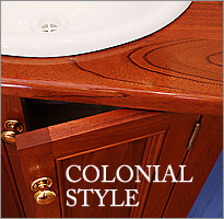 Click to view Colonial Living Colonial style of timber bathroom vanities.