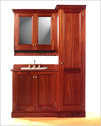 Colonial 900 Timber Bathroom Vanity with Linen Press and Shaving Cabinet. Click to view product details.