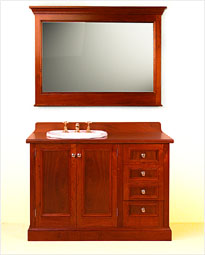 Colonial 1200 Timber Bathroom Vanity with 2 Doors, 4 Drawers and Short Mirror. Click to view product details.